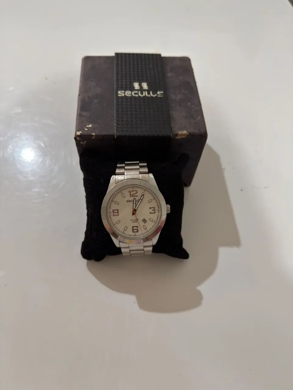 Relógio Seculus prata original. Sem garantia e sem bateria. Necessita bateria nova. - Foto 3
