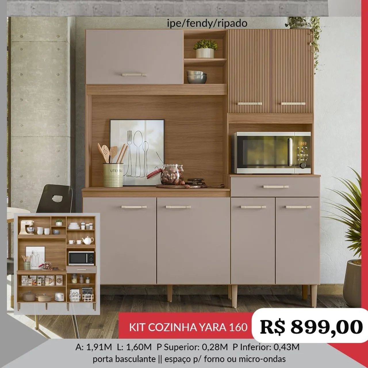 Armário de Cozinha 1,60m 