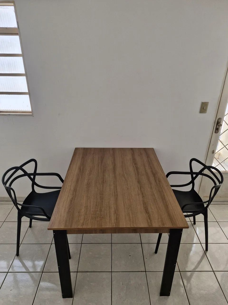 Mesa de Jantar com Duas Cadeiras Marrom Preto - Foto 2
