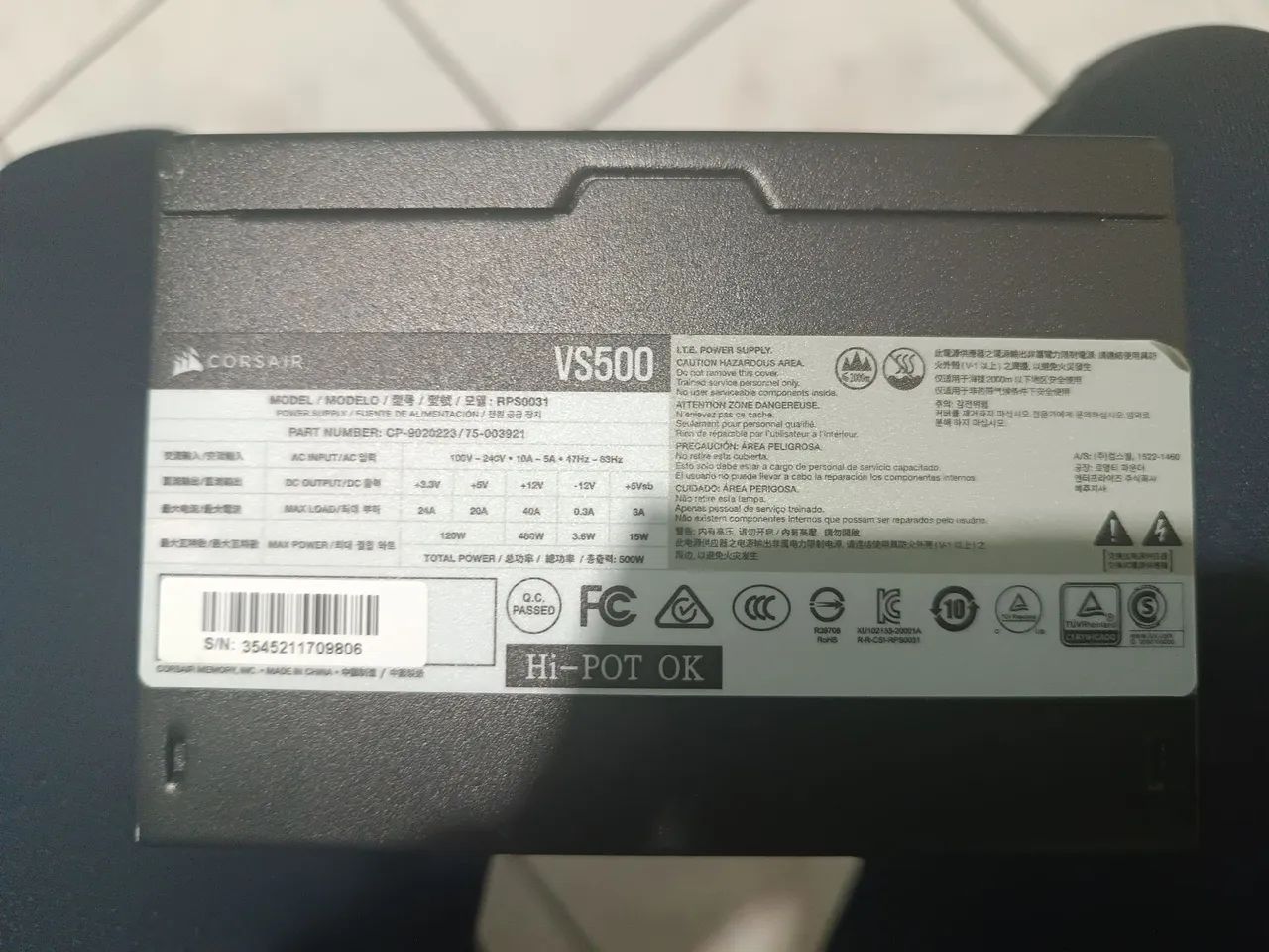 Fonte Corsair VS500 USADA - Foto 5