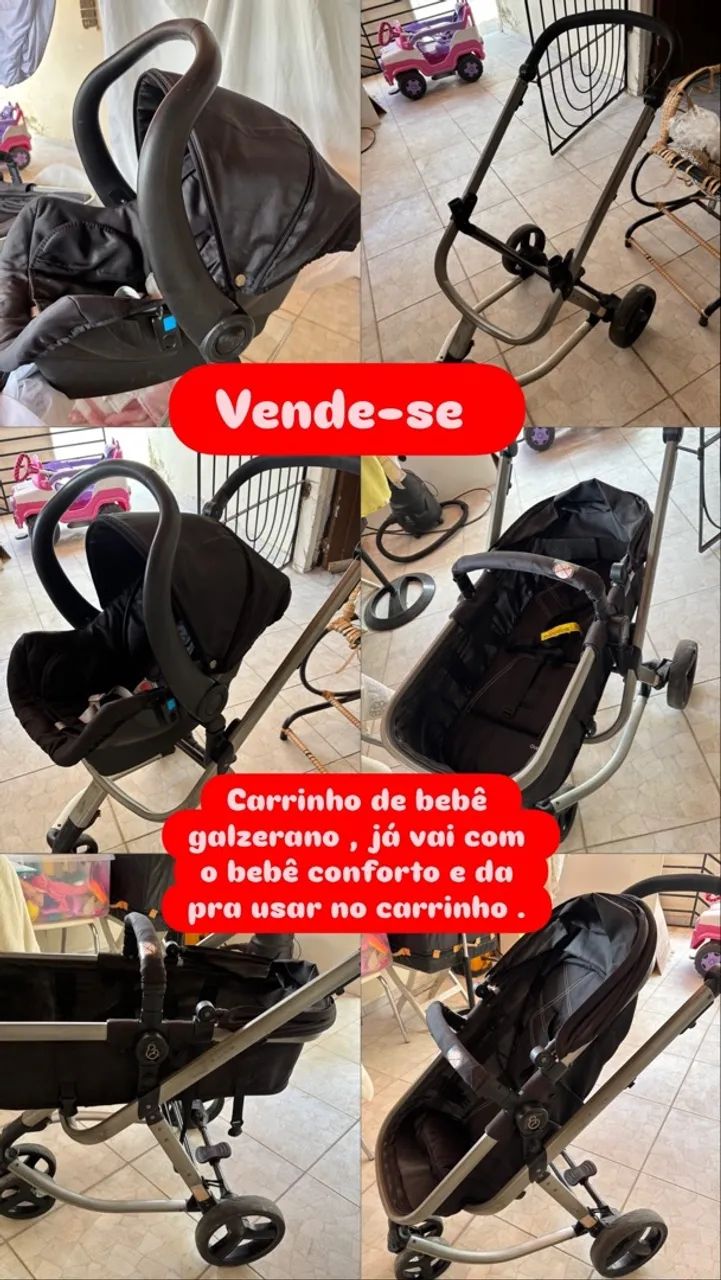 Carrinho de bebê com bebê conforto 
