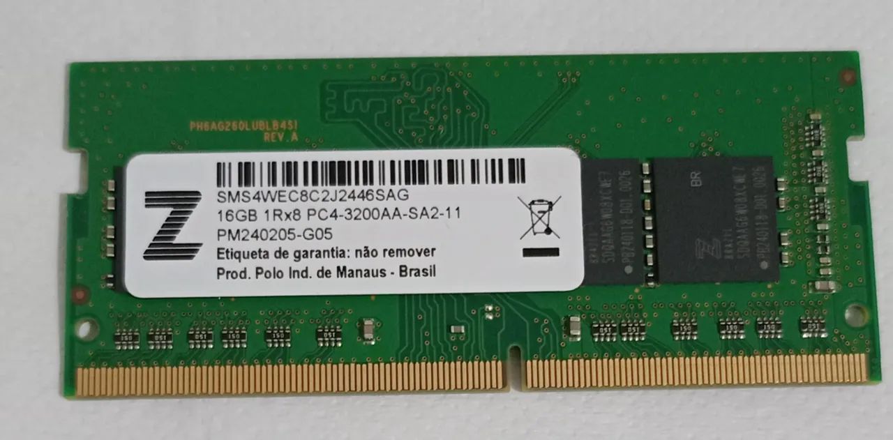 Módulo de memória DDR4 -16GB -3200MHz - notebook, 100% funcional, imperdível.