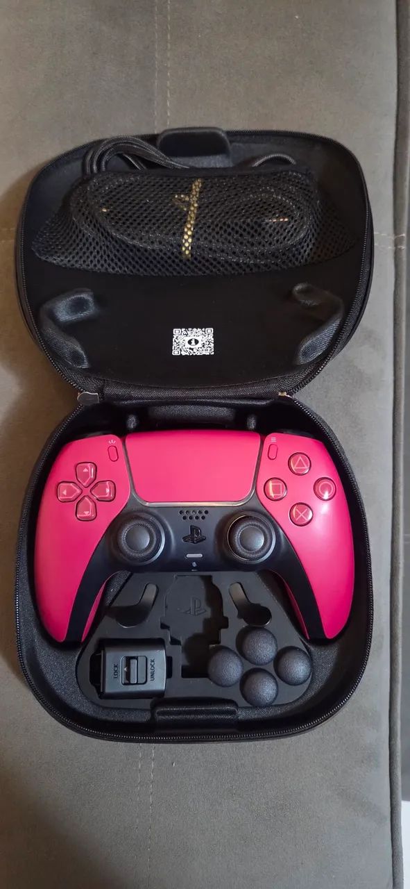 Controle DualSense Edge Customizado Pink PS5 com Case