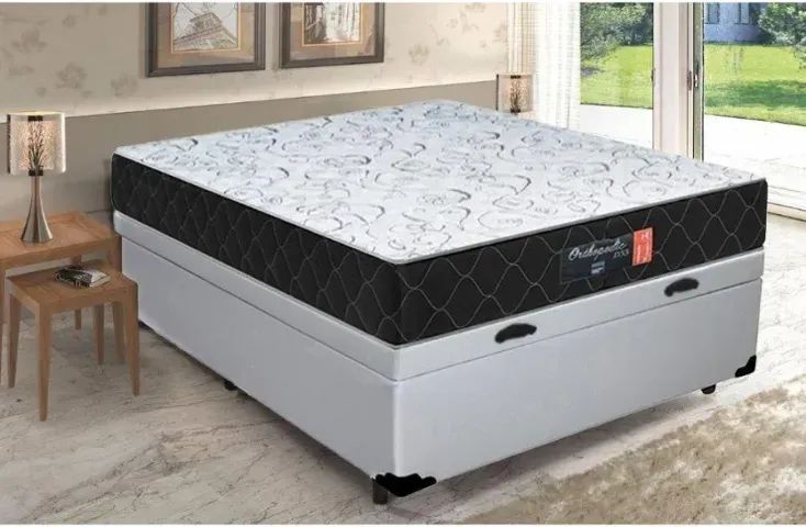 Colchão Casal Molas Ensacadas + Cama Box Baú 