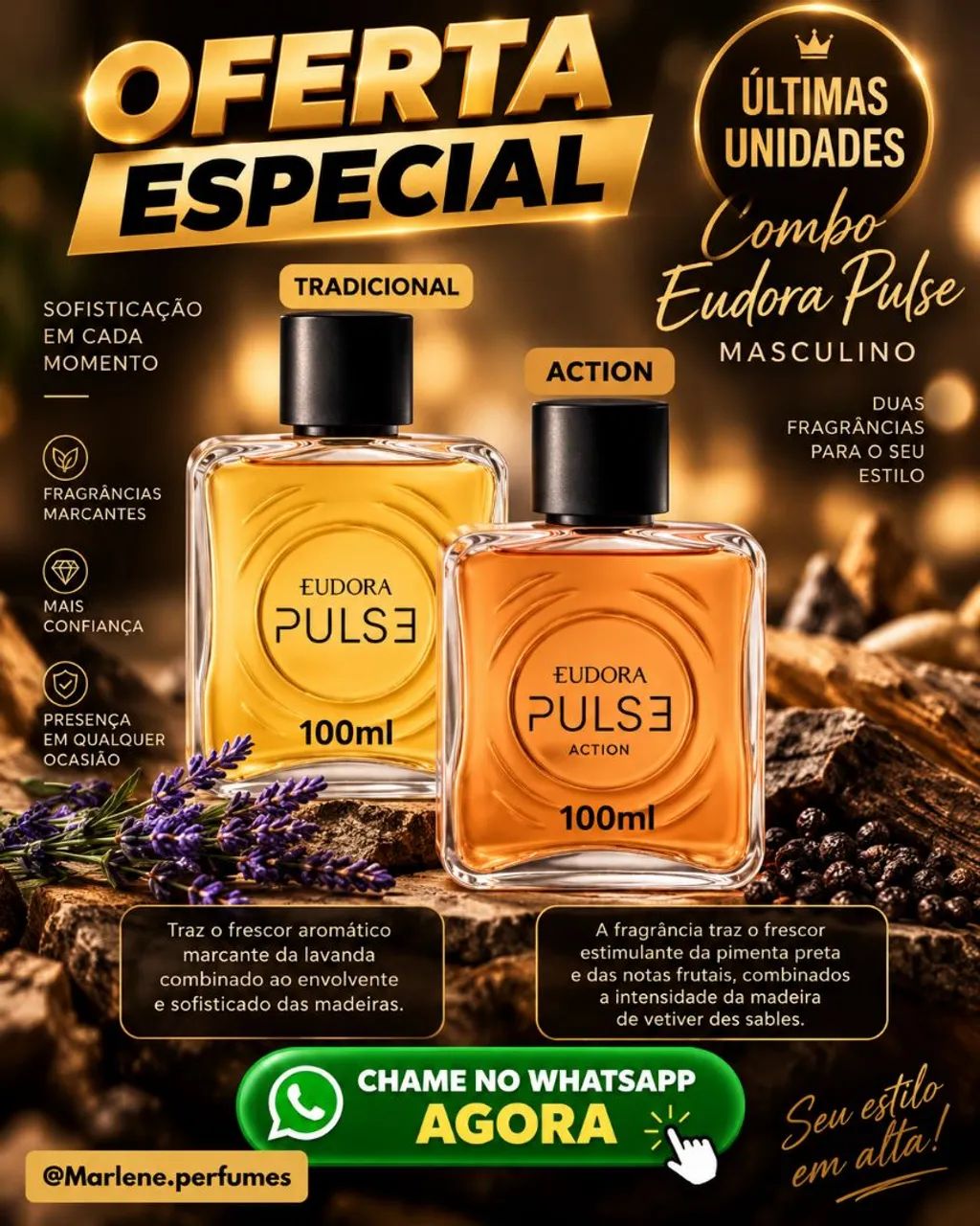 Combo Eudora Pulse tradicional + Action 100ml 