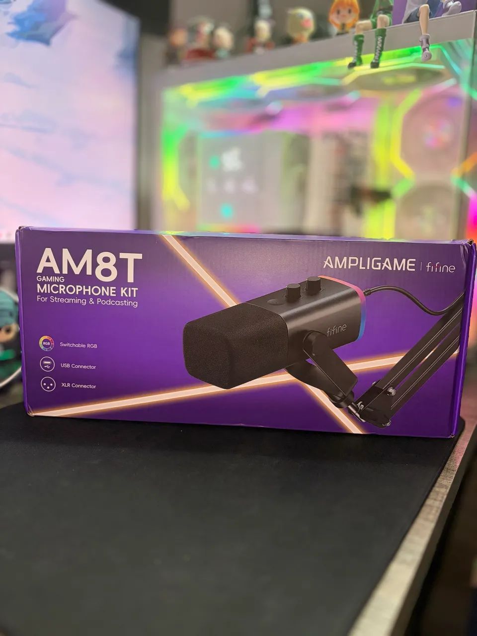 Microfone FIFINE AM8T RGB USB XLR com Braço Articulado