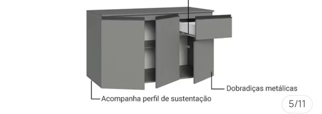 Balcão Madesa cinza - Foto 2