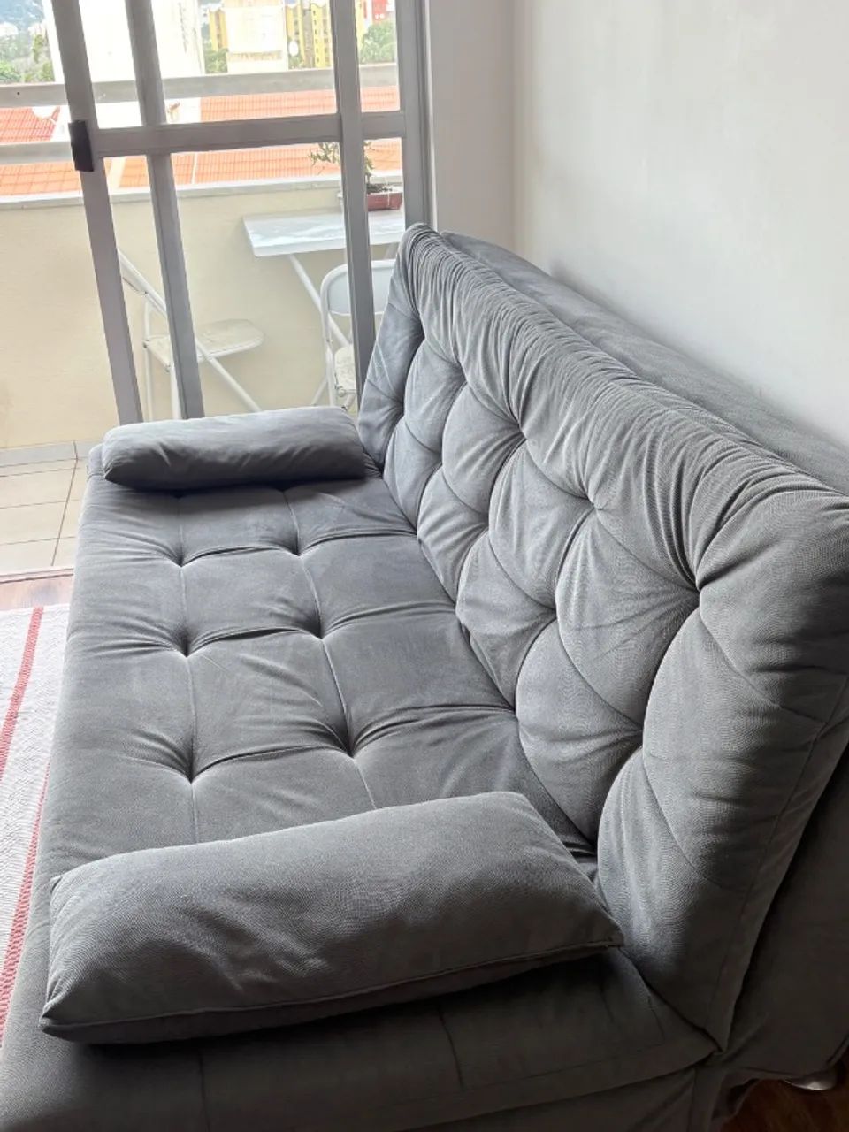 Sofá cama cinza  - Foto 4