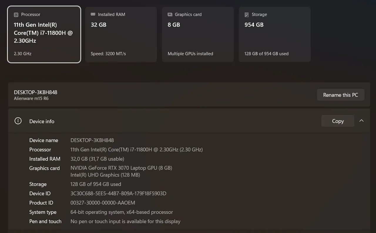 Alienware M15 R16- RTX3070 | 32GB RAM | 1TB SSD - Foto 3