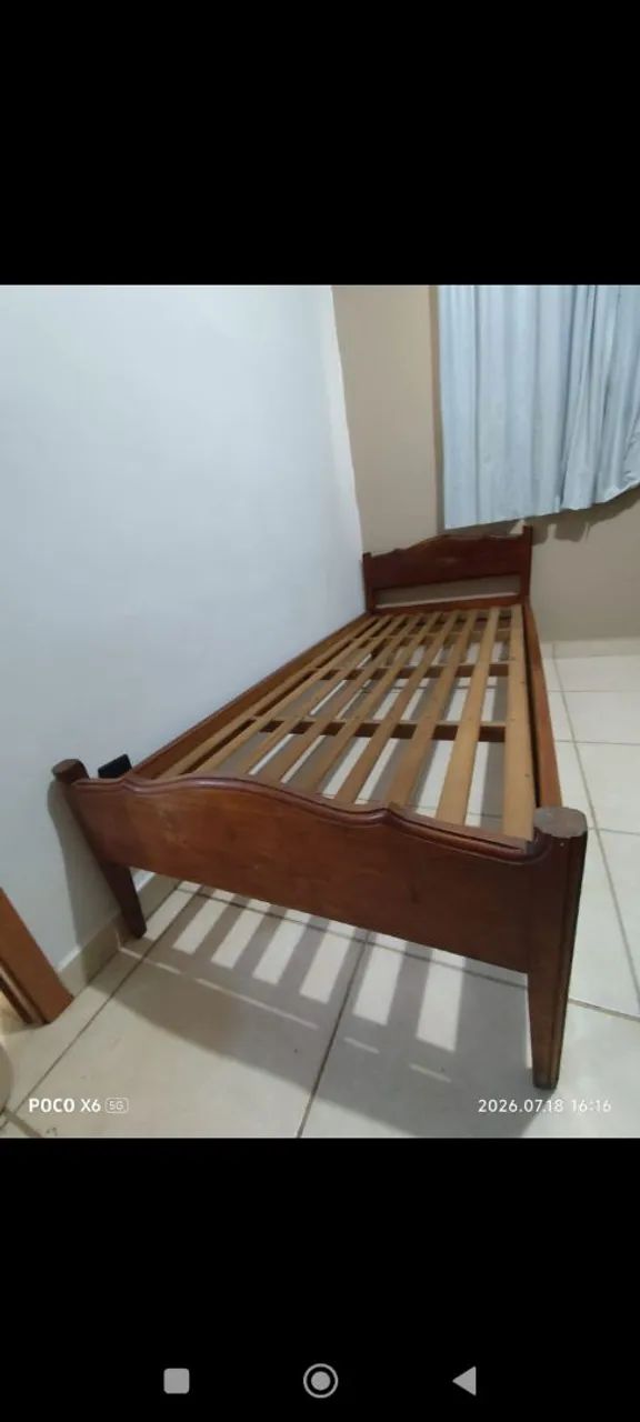 Cama de madeira pura solteiro - Foto 3