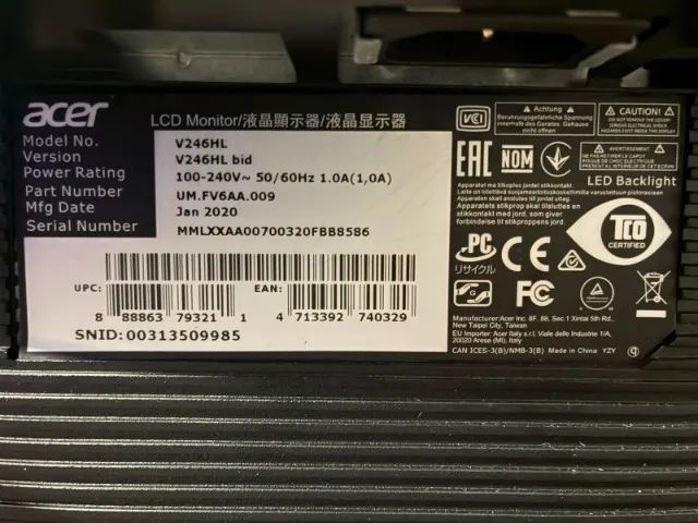 Monitor 24" Full HD Acer V246HL - Foto 3