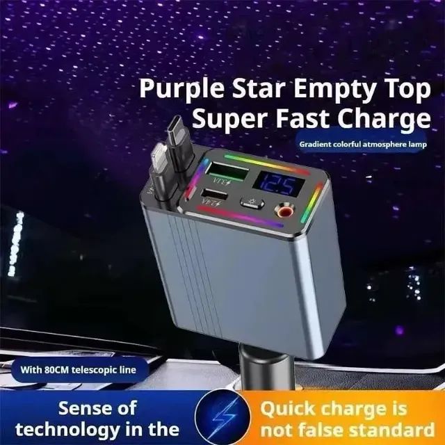 Super Carregador Veícular 4 Em 1 Turbo Usb/c - Foto 4
