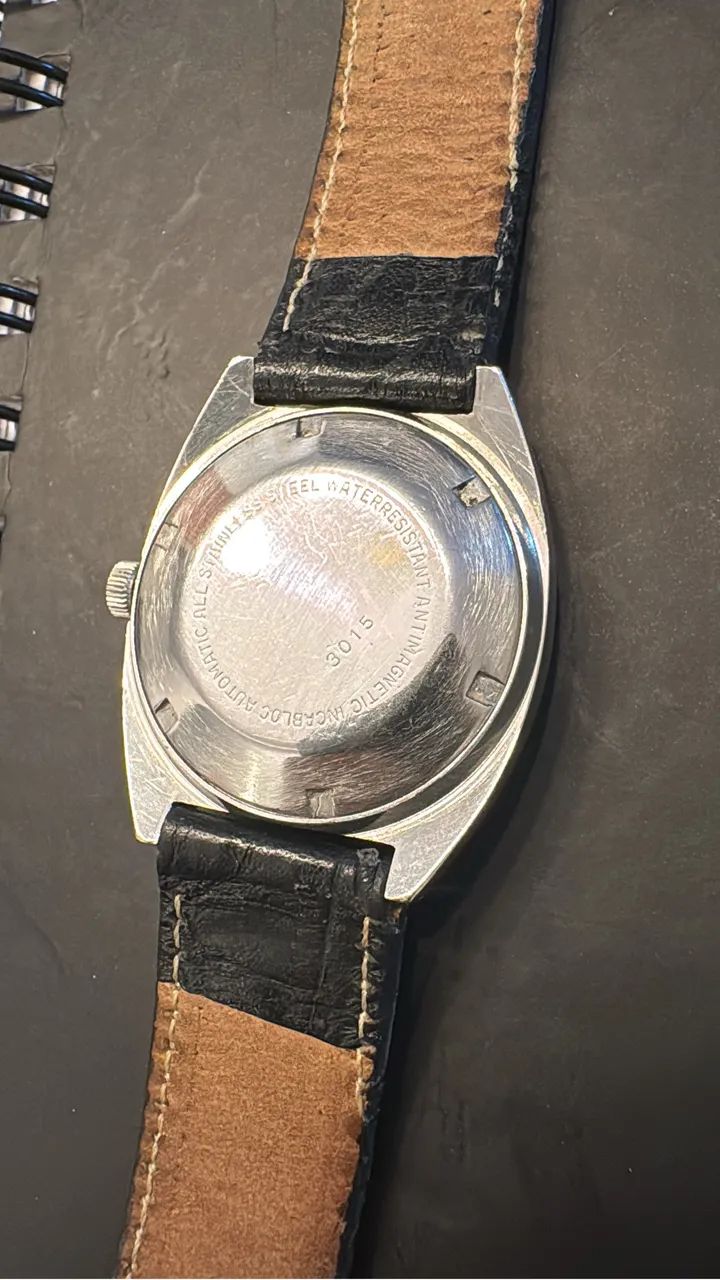 Relógio modulus vintage automático 25 rubis pulseira de couro raro para colecionador - Foto 4