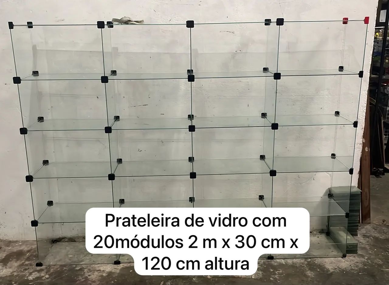 ESTANTE EXPOSITORA DE VIDRO PARA LOJA E COMÉRCIO - USADA