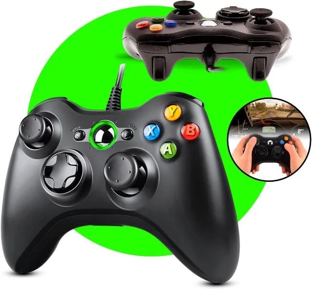 Controle manete compatível com Xbox 360, Computador, notebook, com fio
