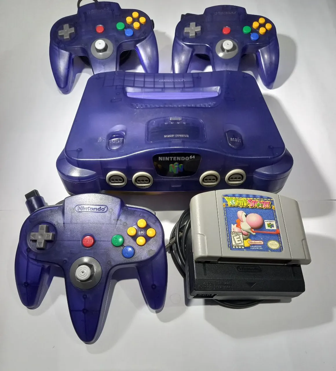 Nintendo 64 jungle green kiwi dk64 set completo cib com expansion