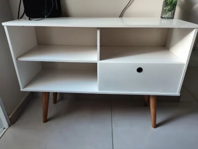 Rack Retro Tv Ate 50' - Branco 