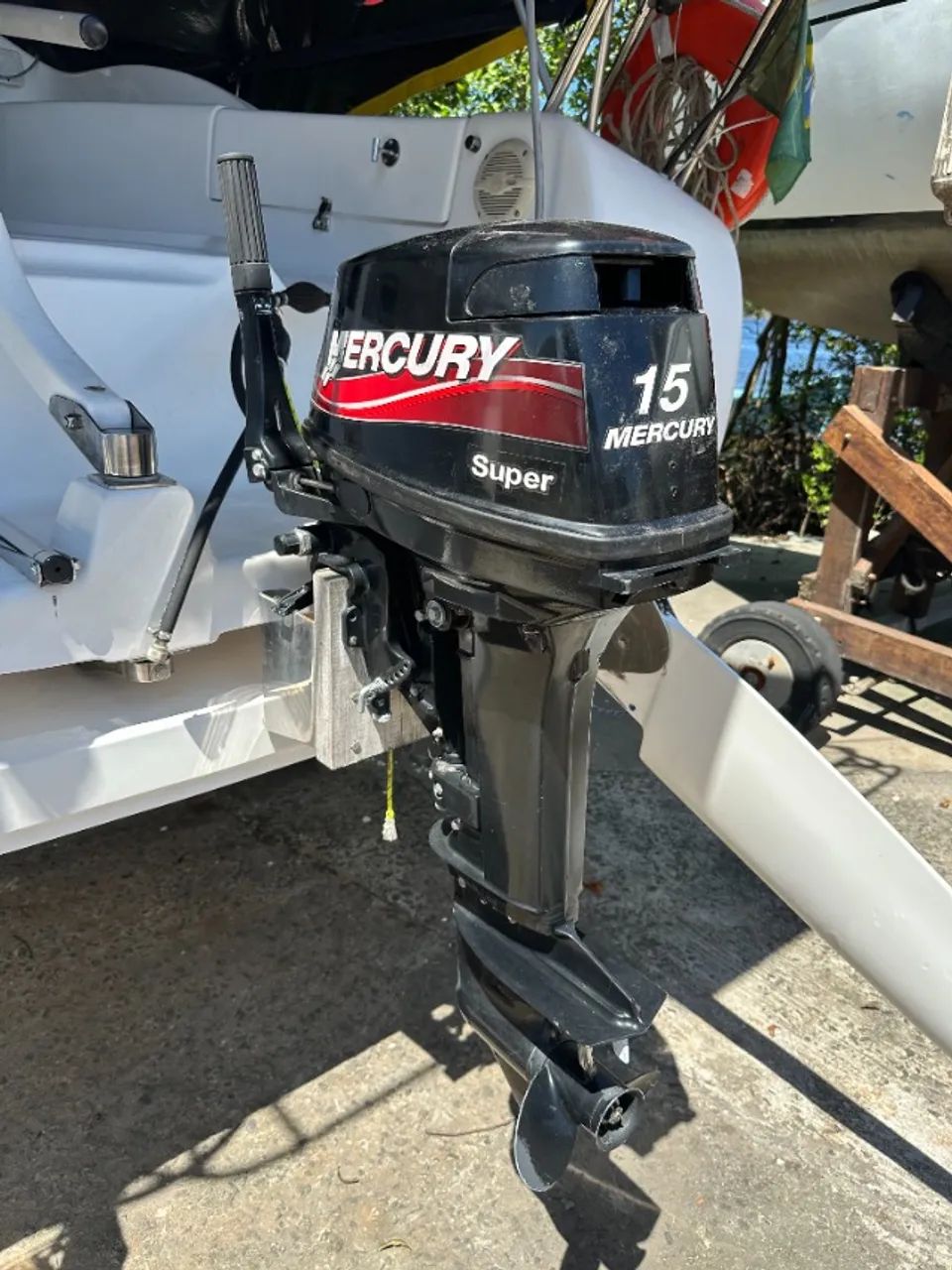 MOTOR POPA MERCURY 15 HP SUPER, POUCO USO - Foto 2