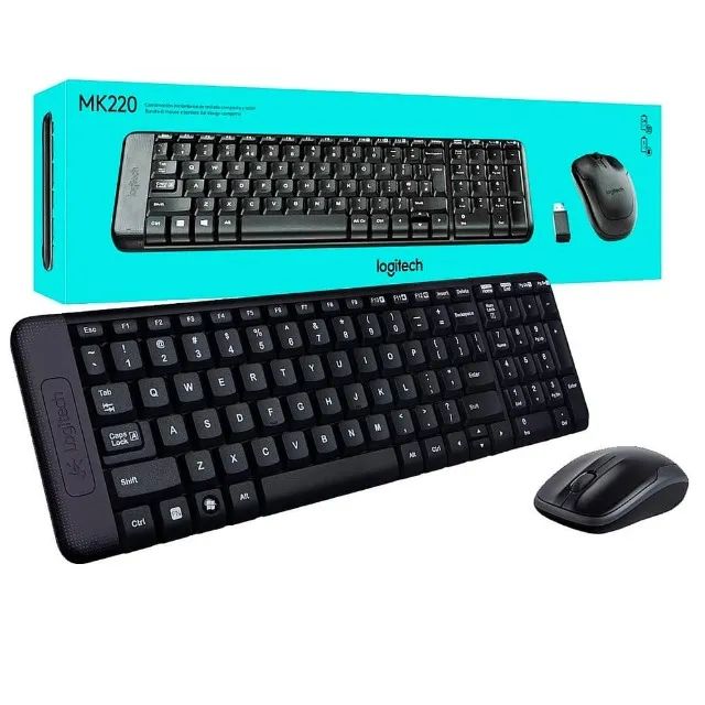 Kit Teclado e Mouse Sem Fio Logitech - Novo, com Nota Fiscal