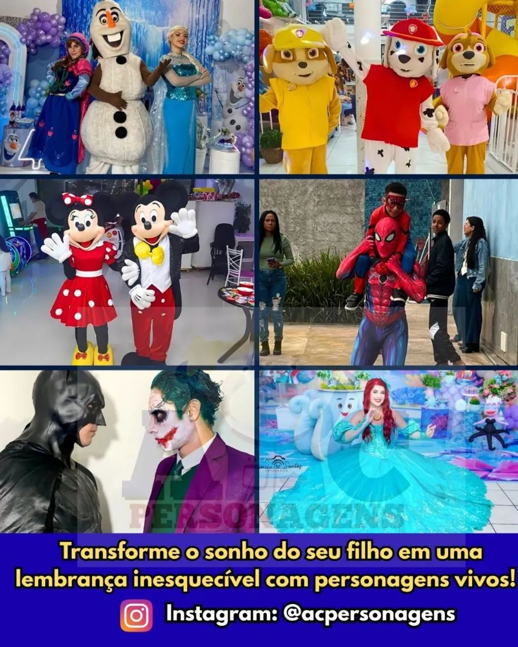 Personagens vivos para festas 