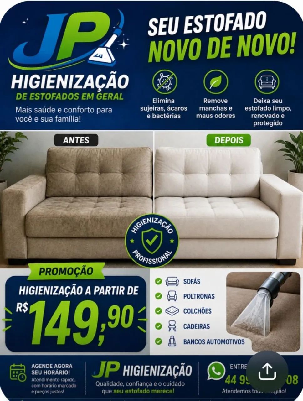 Limpeza de sofá maringá *  - Foto 3