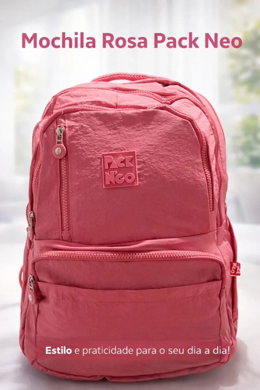 mochila rosa nova