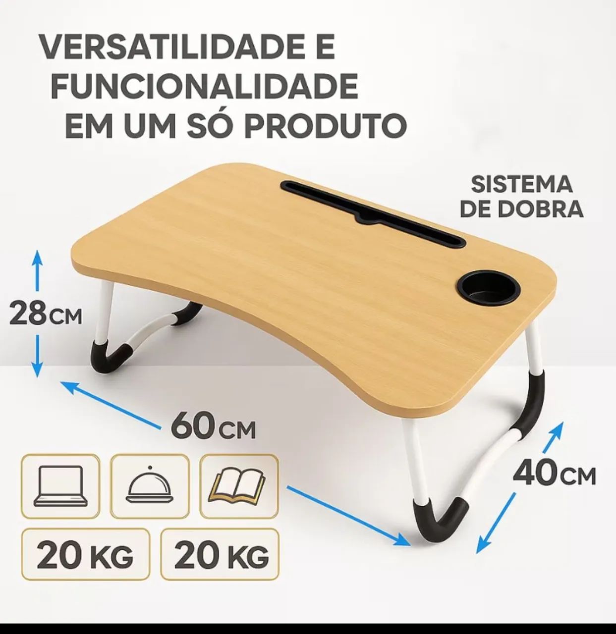 Mesa dobrável de cama pra notebook  - Foto 2