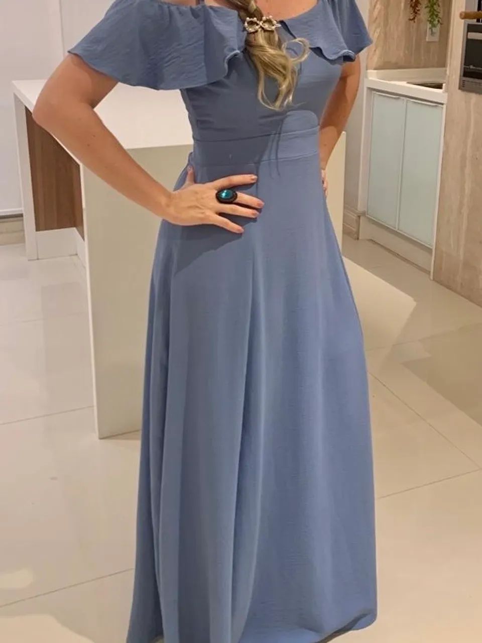 Vestido longo azul - Foto 2