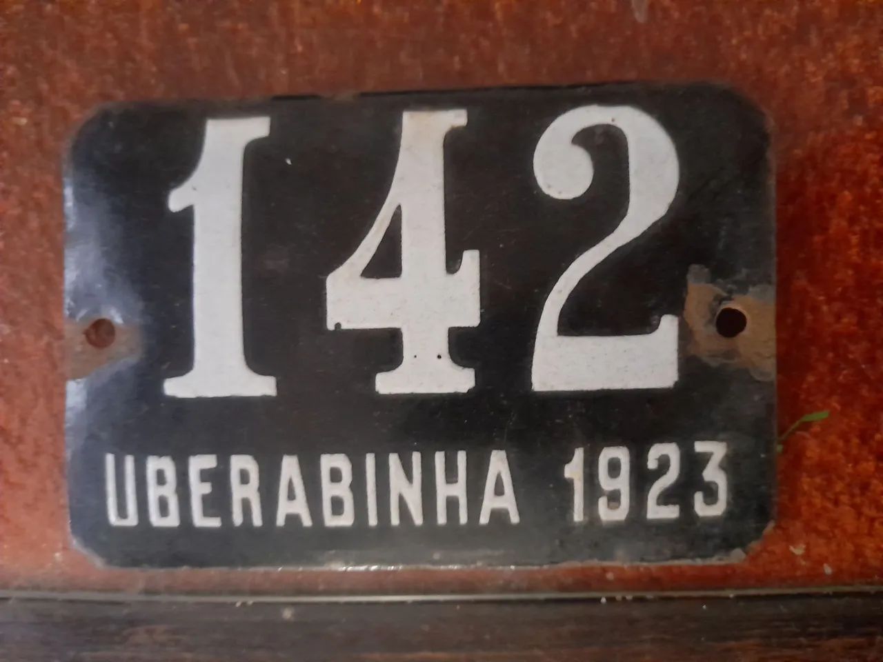Placa Original Antiga e Rara de Carro da Época em que Uberlândia Chamava-se Uberabinha 