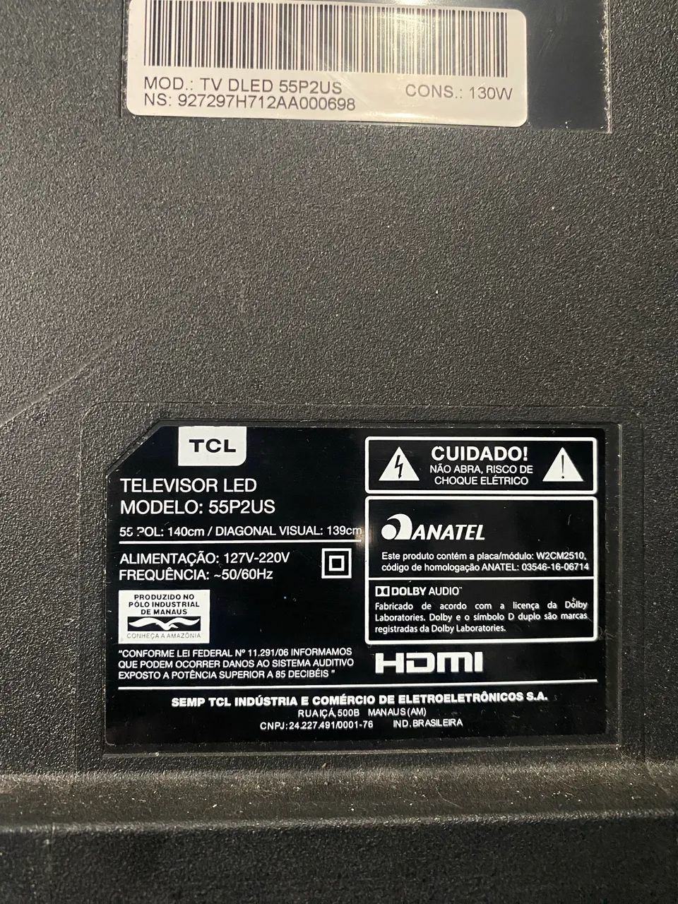 Tv não funcionando 