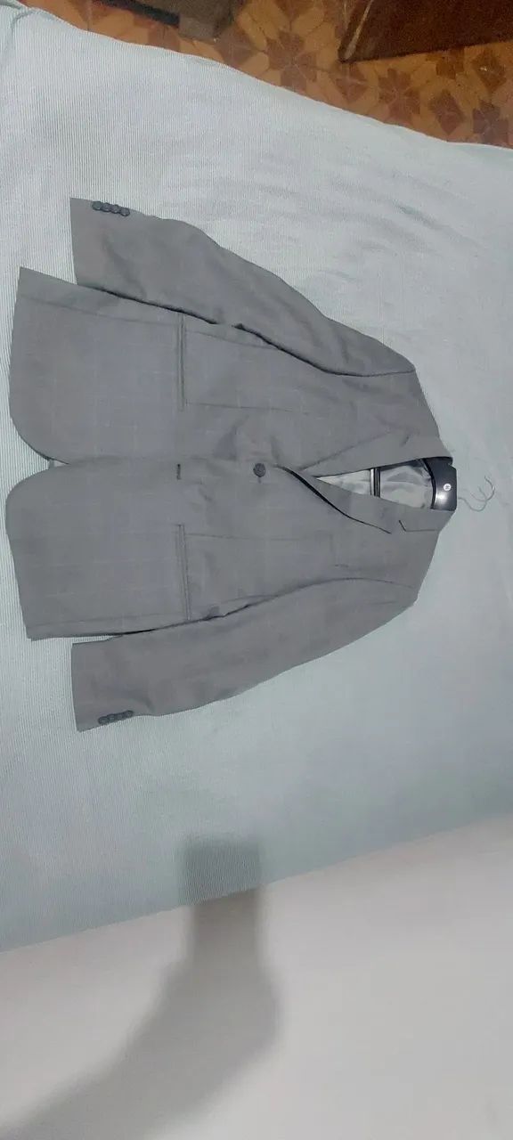 terno slim dorinhos 46 Cinza xadrez - Foto 3