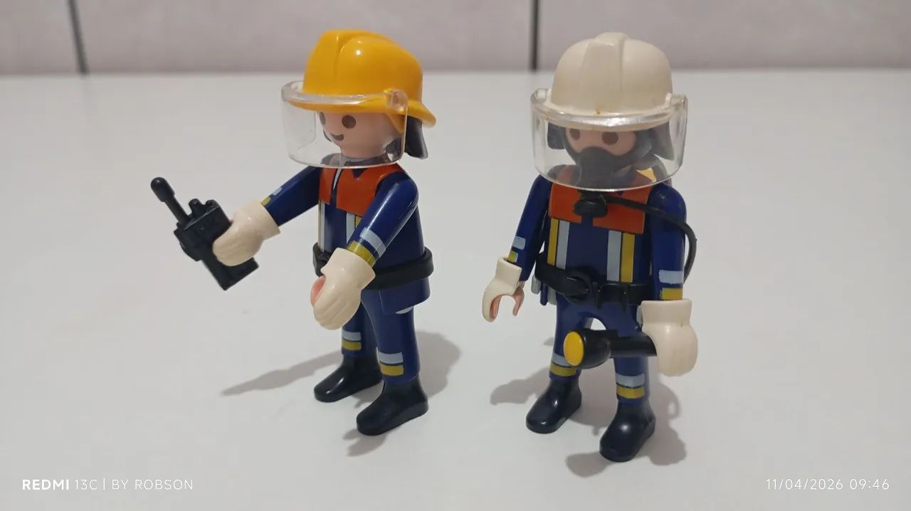 Playmobil bombeiros dupla 