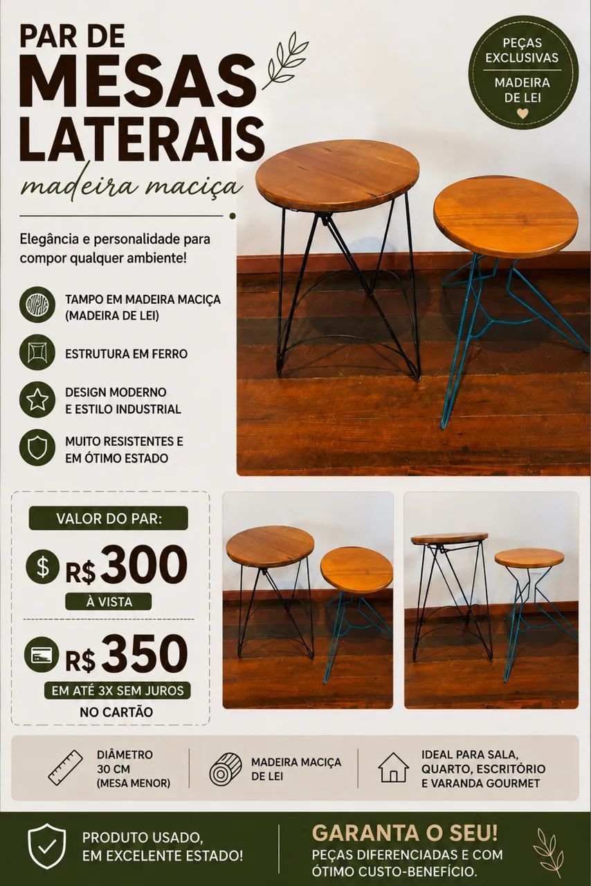 PAR DE MESAS LATERAIS