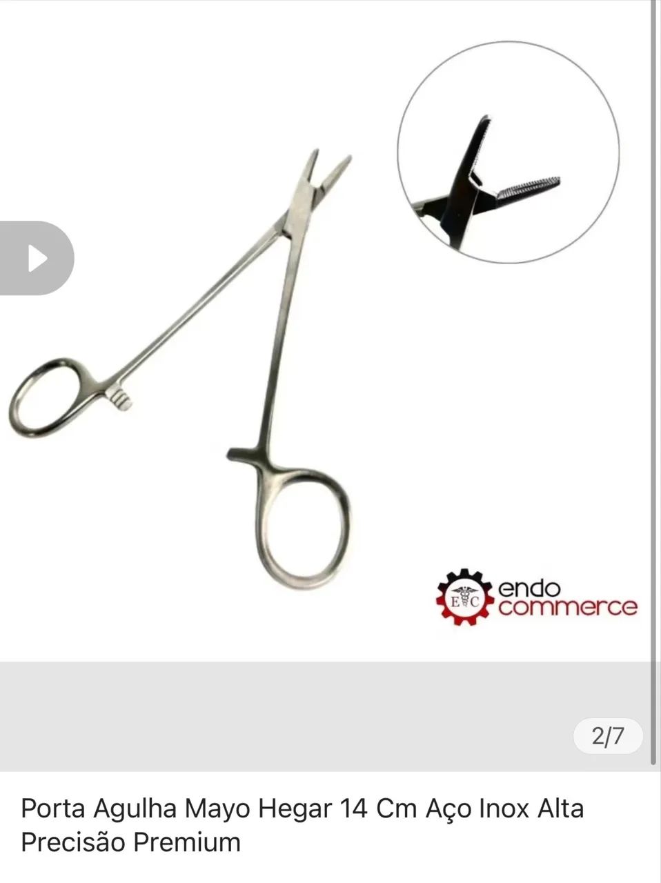 Porta Agulha Mayo Hegar 14 Cm Aço Inox Alta Precisão Premium - Foto 2