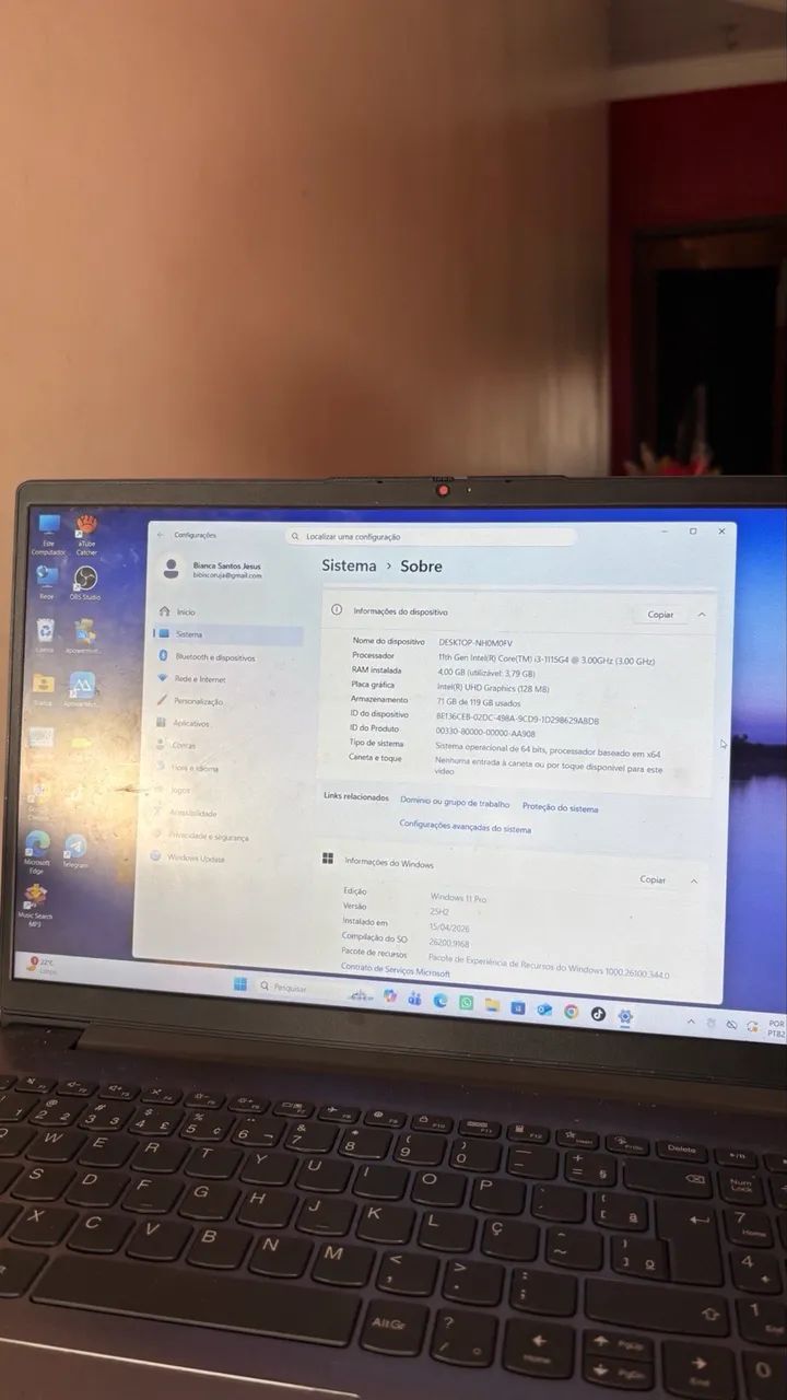 Notebook Lenovo IdeaPad  à venda