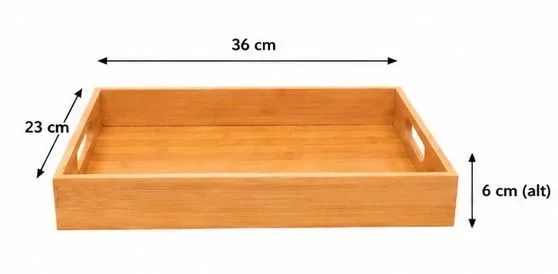 Bandeja de Bambu Premium 36x23cm - Elegância, Organização e Sofisticação para Sua Casa - Foto 4