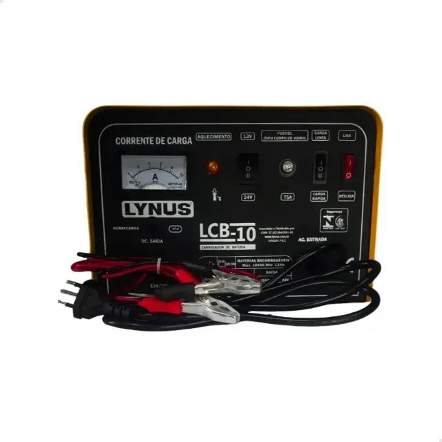 Carregador Portátil de Baterias 10A 12/24V LCB-10 220V LYNUS - Foto 3