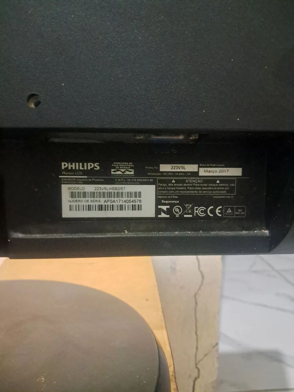 MONITOR PHILIPS LCD 22 POL. DEFEITO - Foto 3