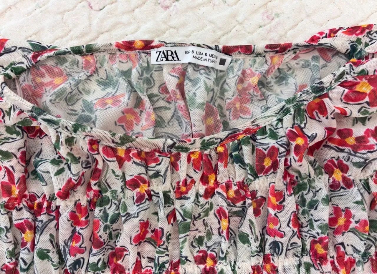 vestido longo zara florido m - Foto 3