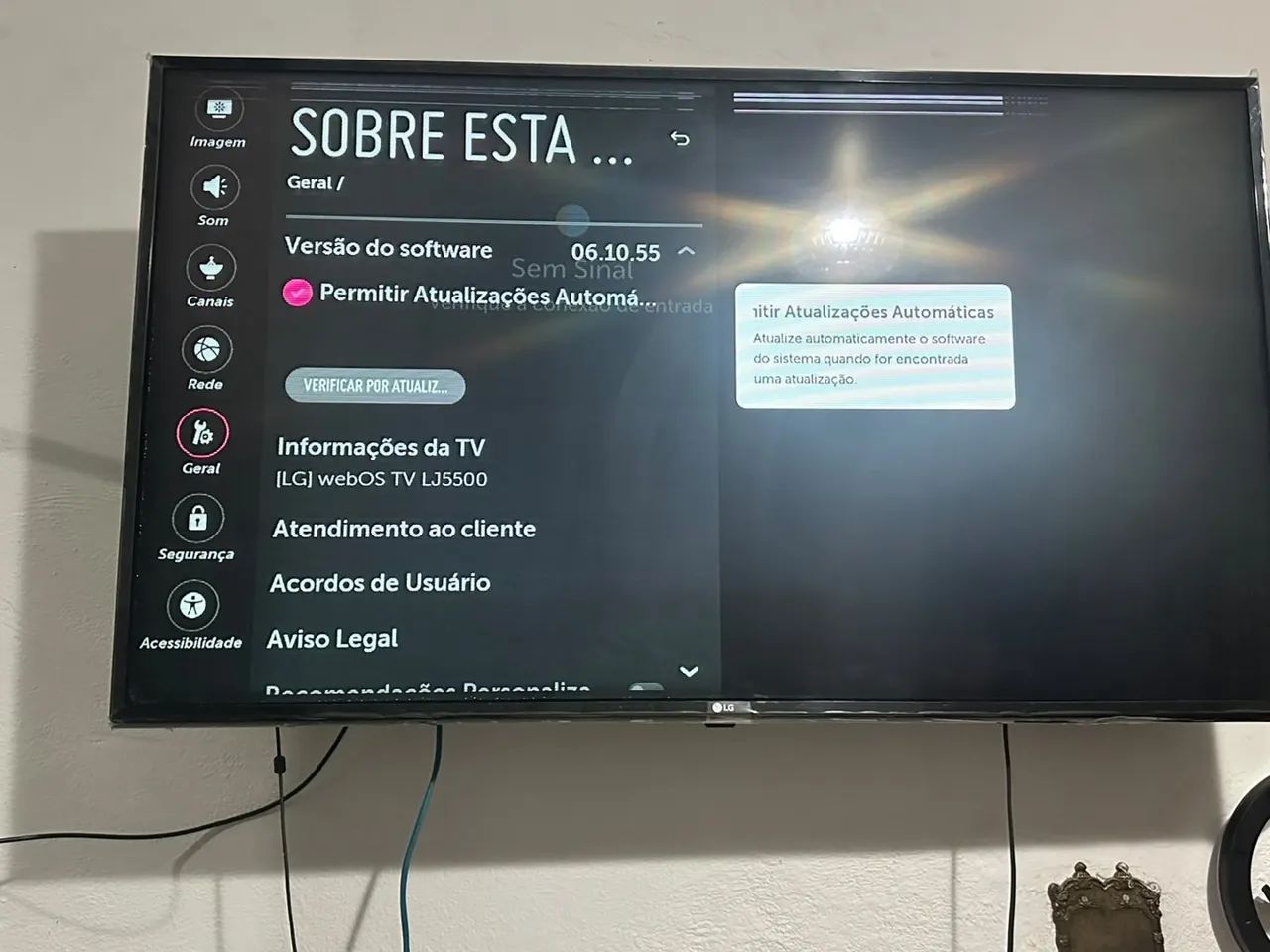 TV LG 55 Polegadas com tela piscando e linhas - Foto 3