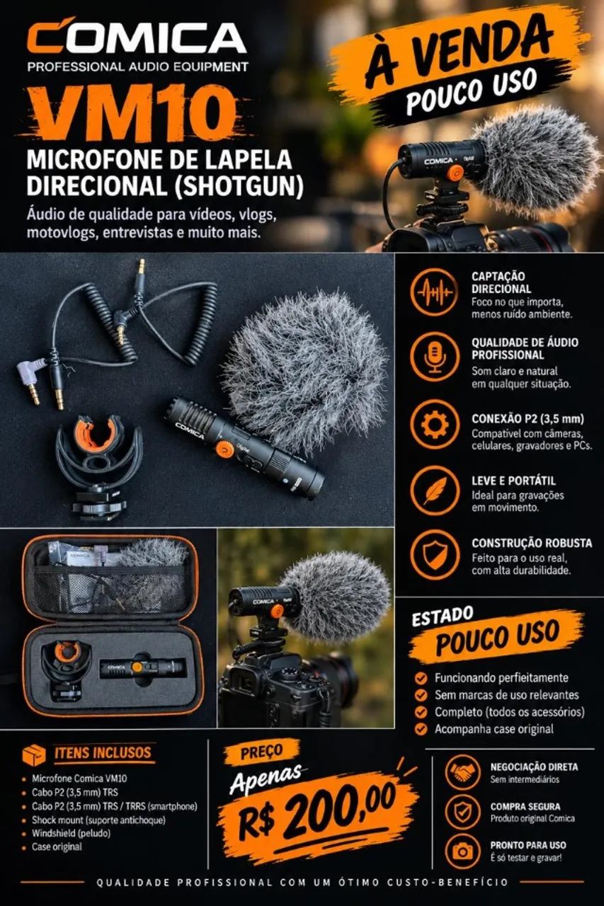 Microfone Comica VM10