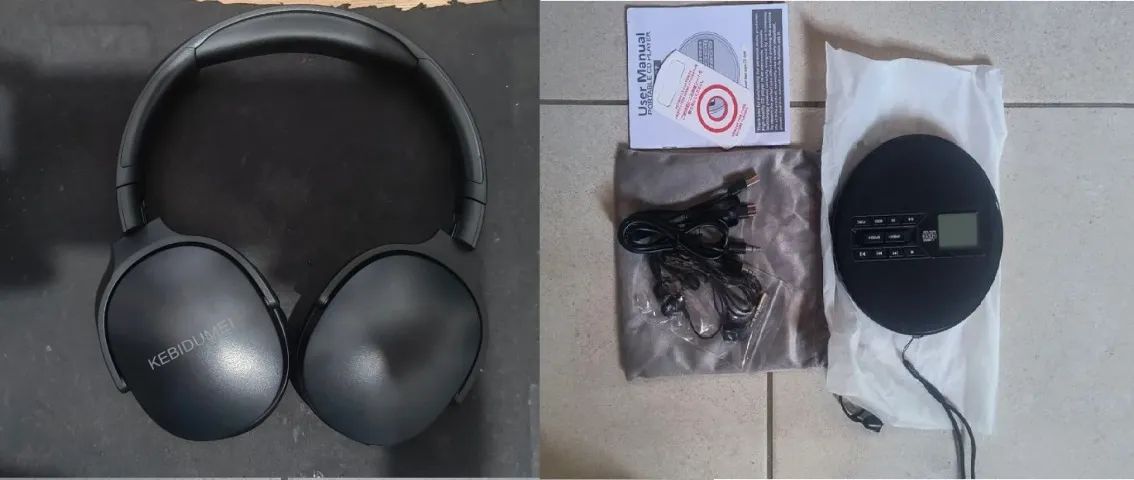 Combo Diskman e Fone de Ouvido Bluetooth - ITEM COLECIONADOR