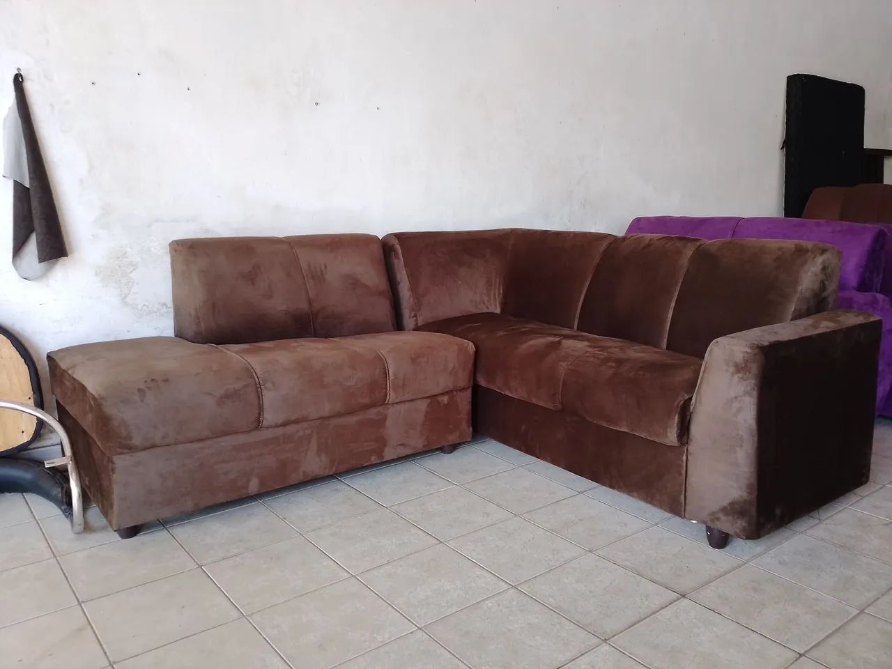 Sofá de canto Marrom - Reformado - Foto 2