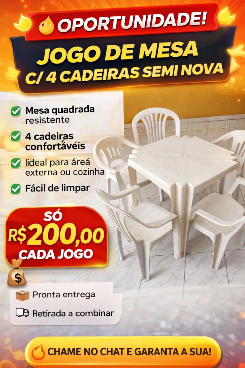 Jogo de mesa com cadeira 