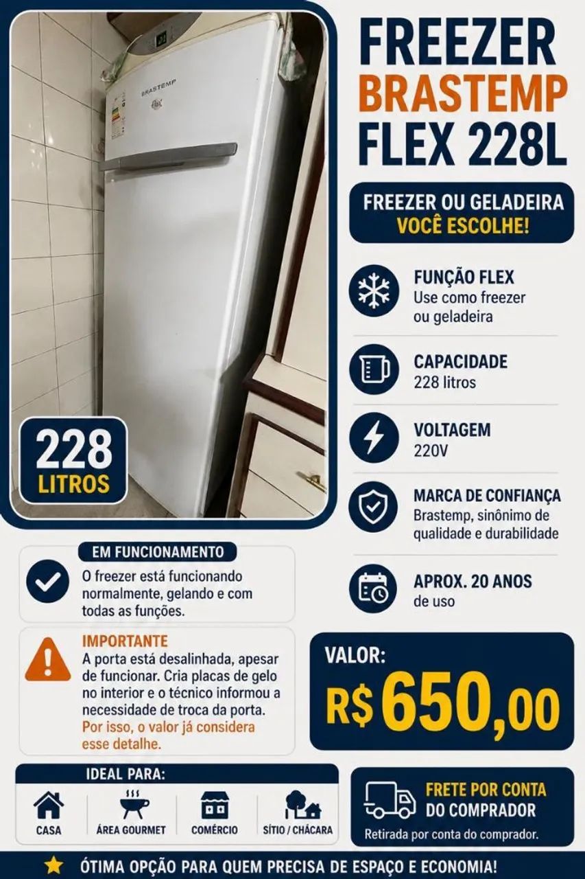 Freezer Brastemp Flex 228L