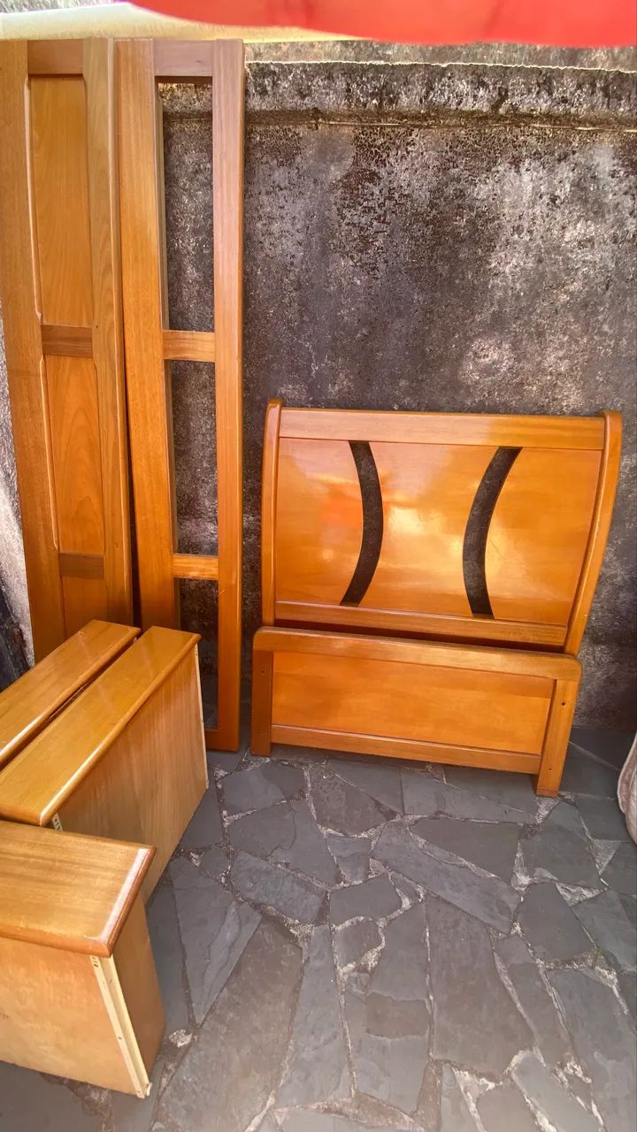 Cama Solteiro com gaveta + Colchão de mola 