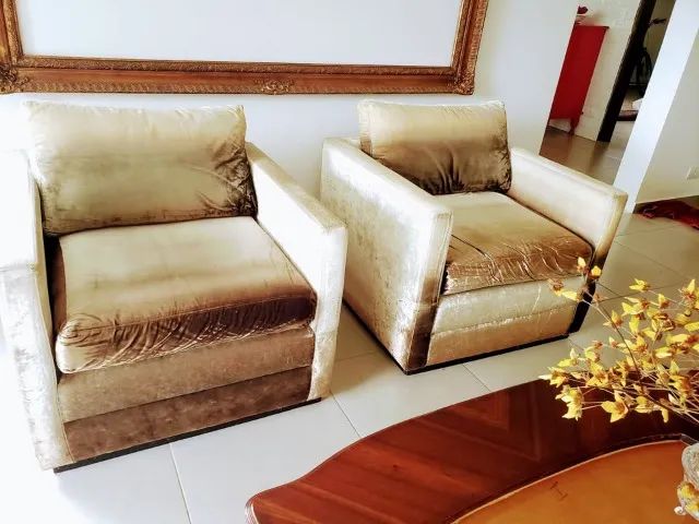 Poltronas Com Tecido Donatelli Veludo Alemão Design (o Par) - Foto 5