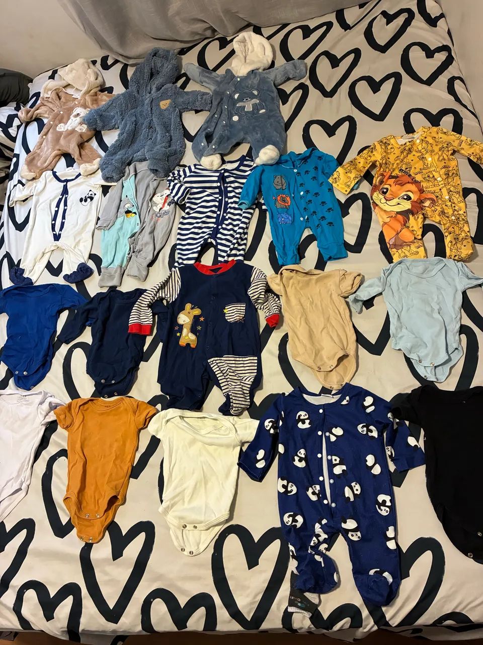 18 peças de roupa bebê masculino 1-3meses