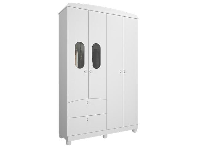 Frete Grátis* Roupeiro Infantil Guarda Roupas 4 Portas 2 Gavetas - Fofura - Foto 2