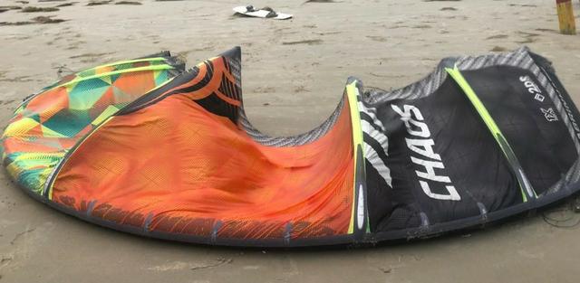 Kitesurf pipa+barra+trapezio cabrinha chaos 7m 2015/16 - pouco uso